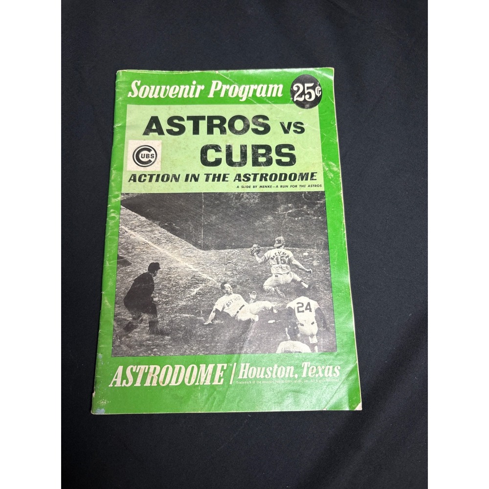 Vintage Houston Astros vs Chicago Cubs Souvenir Program Astrodome Joe Morgan